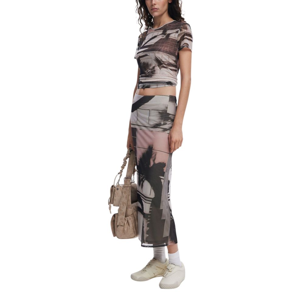 Svart polyester-t-shirt