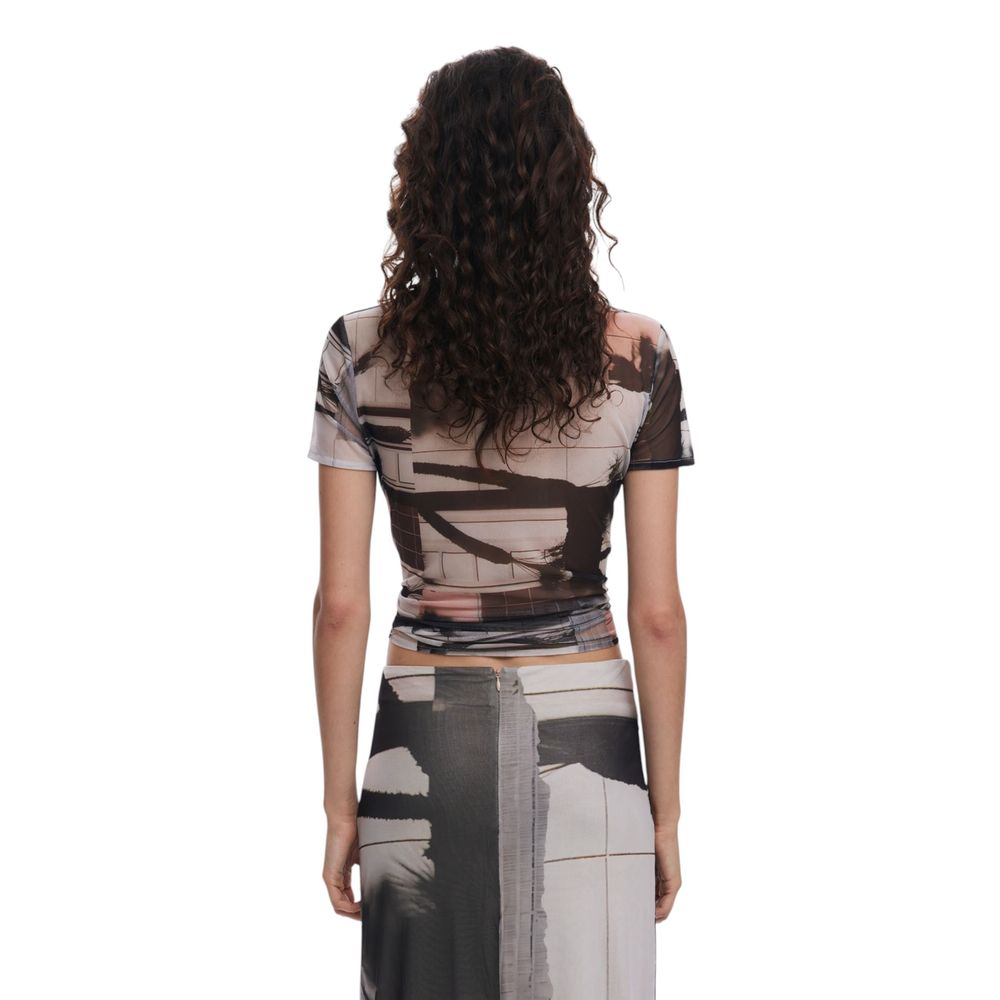 Svart polyester-t-shirt