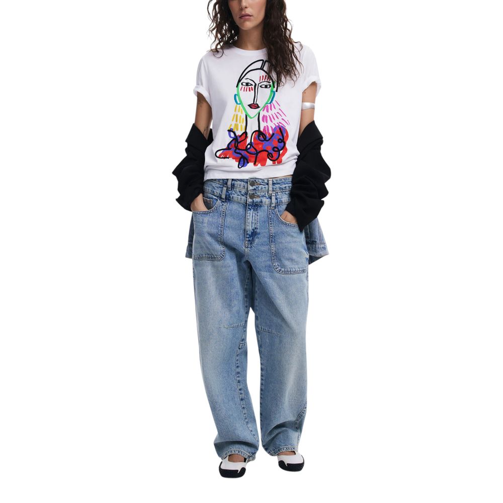 Vit bomulls-T-shirt