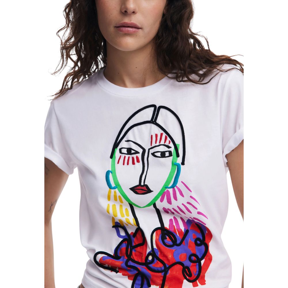 Vit bomulls-T-shirt
