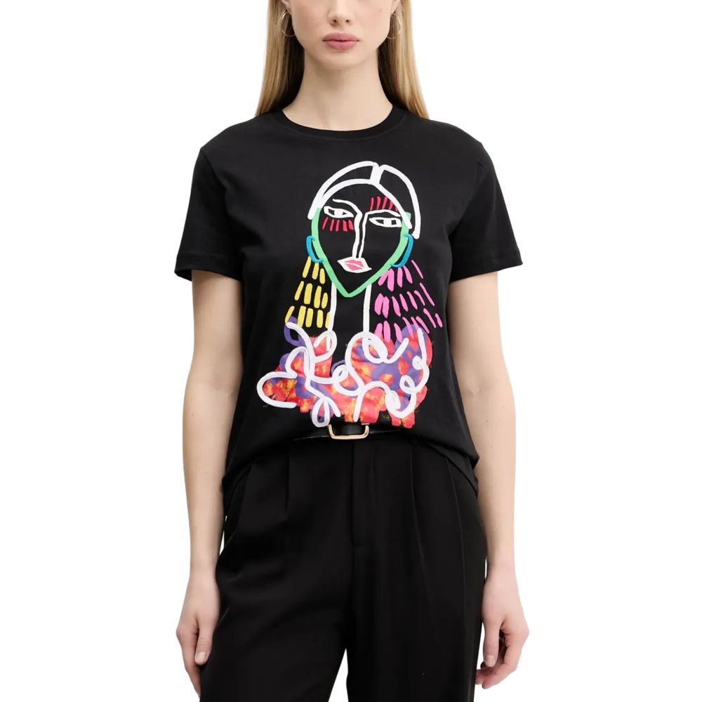 Svart bomulls-T-shirt