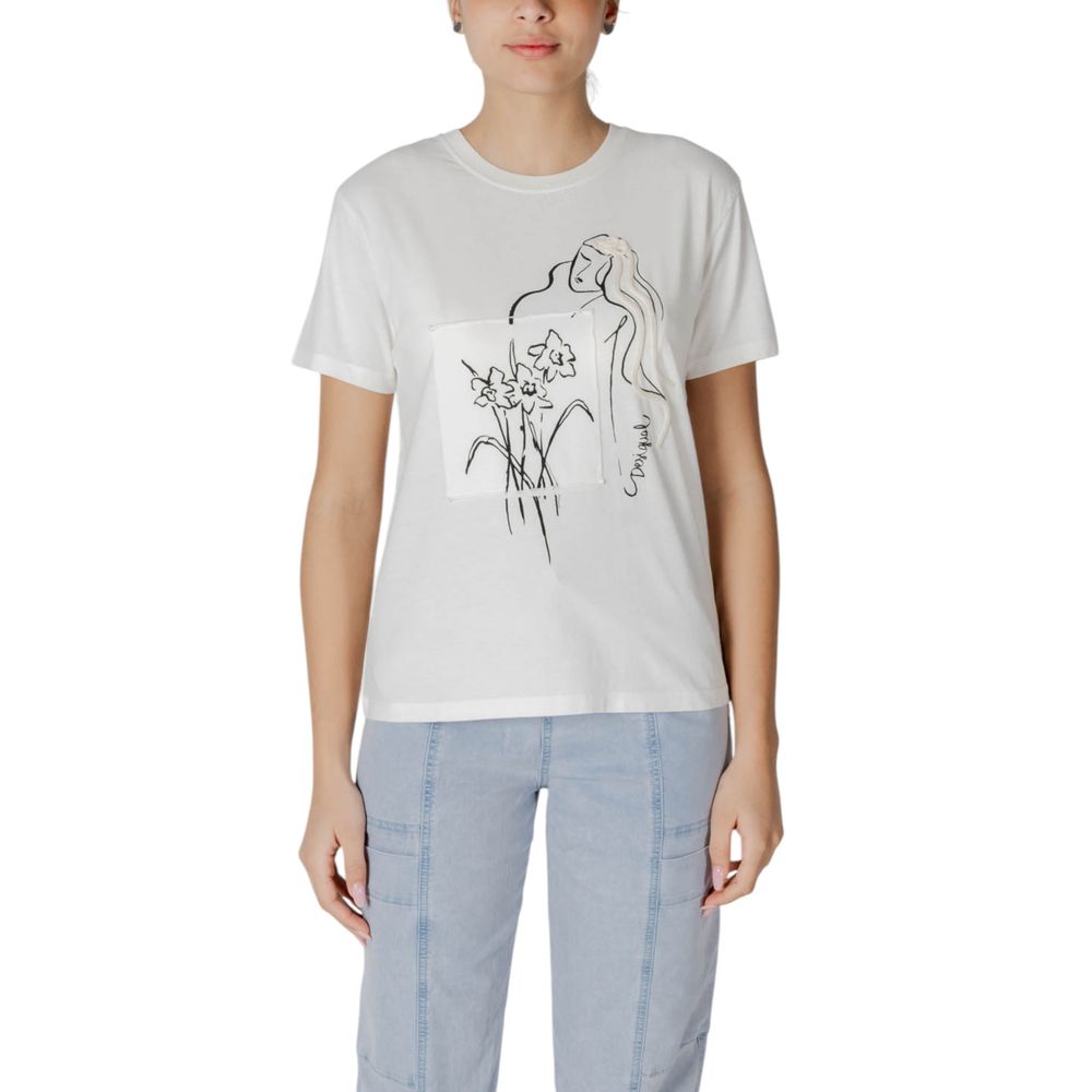 Vit bomulls-T-shirt