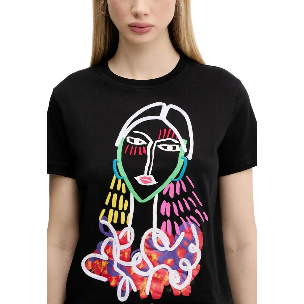 Svart bomulls-T-shirt
