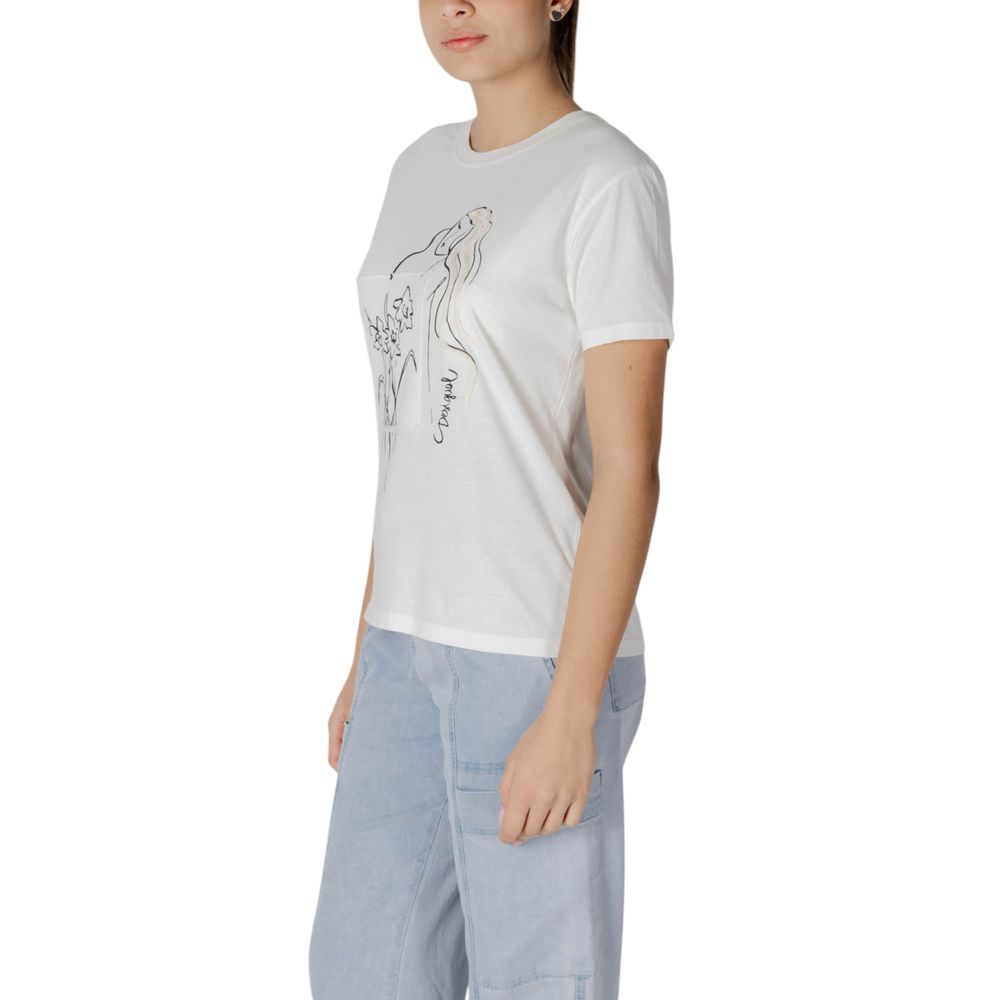Vit bomulls-T-shirt