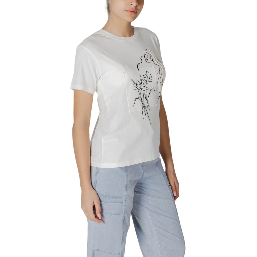 Vit bomulls-T-shirt