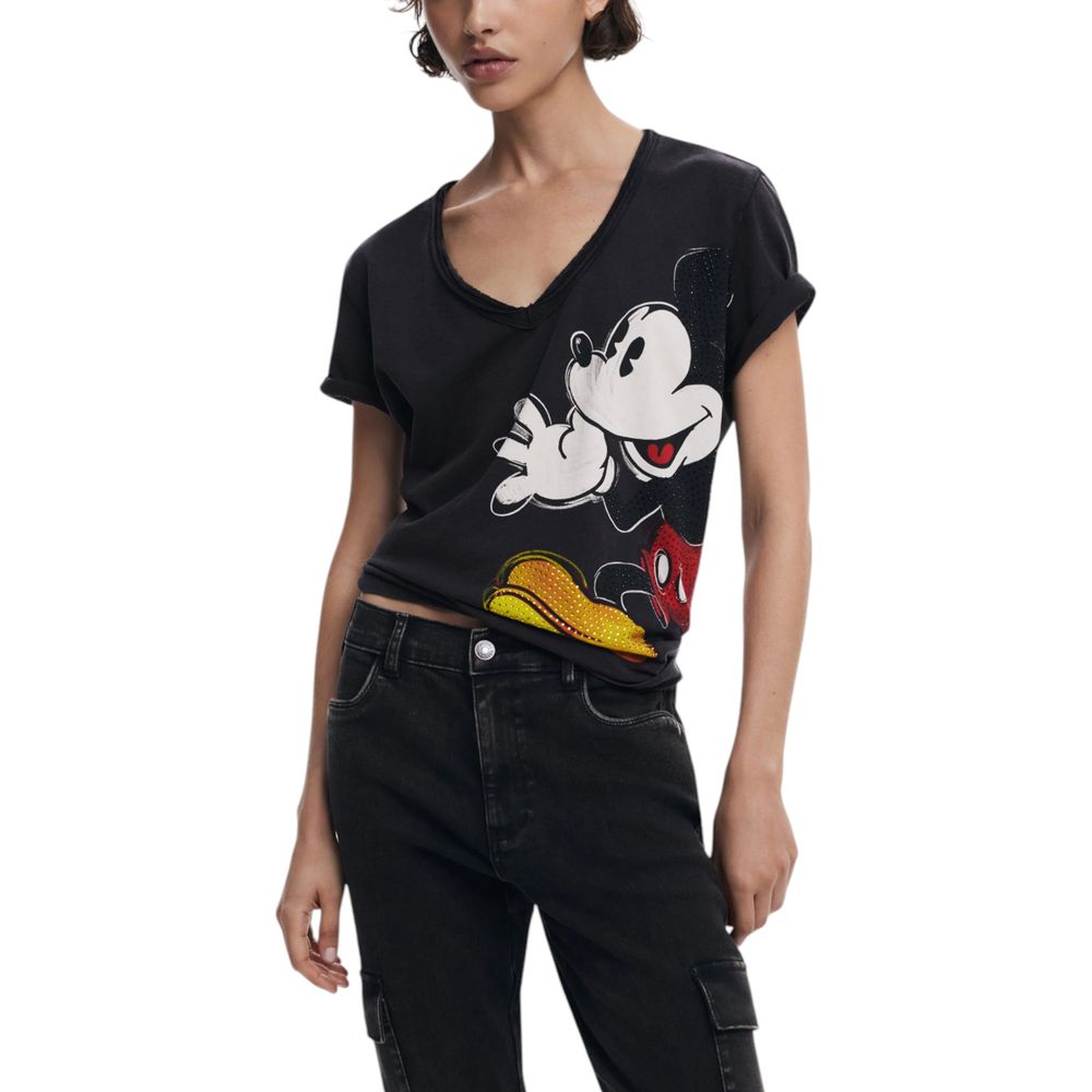 Svart bomulls-T-shirt