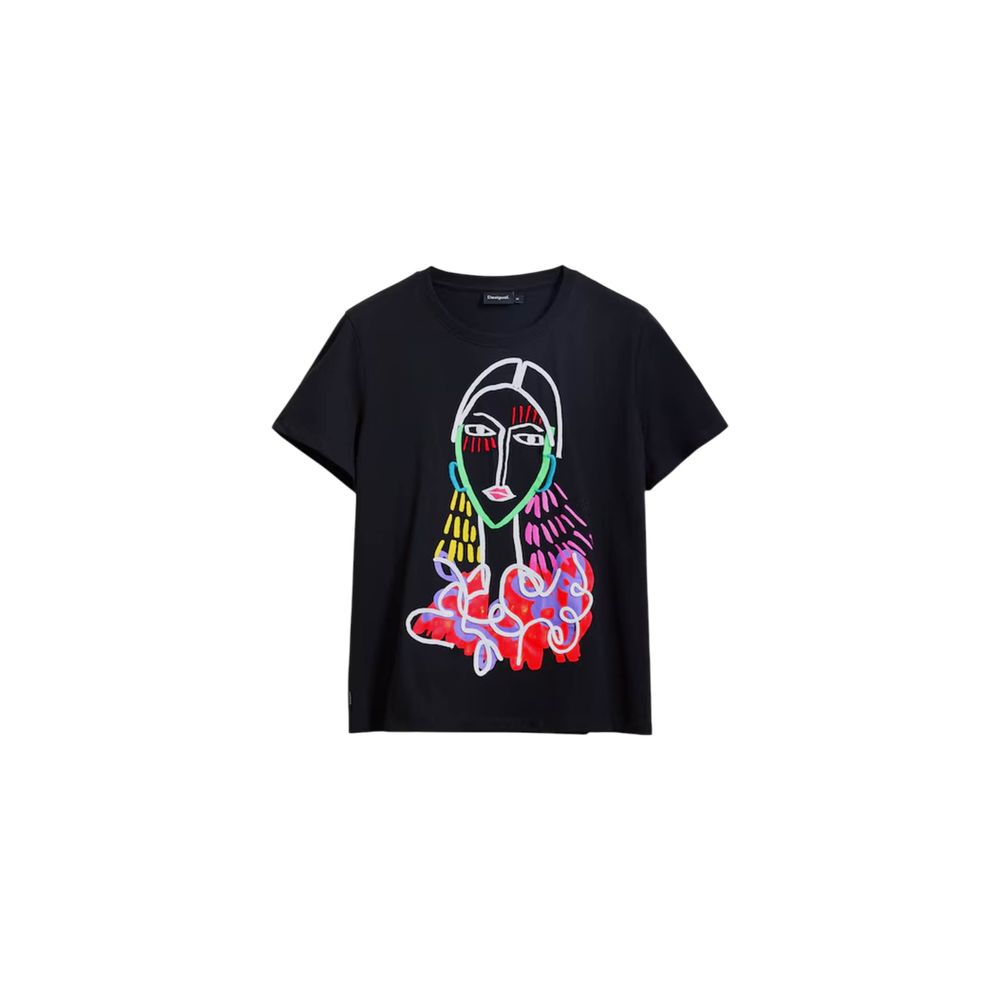 Svart bomulls-T-shirt
