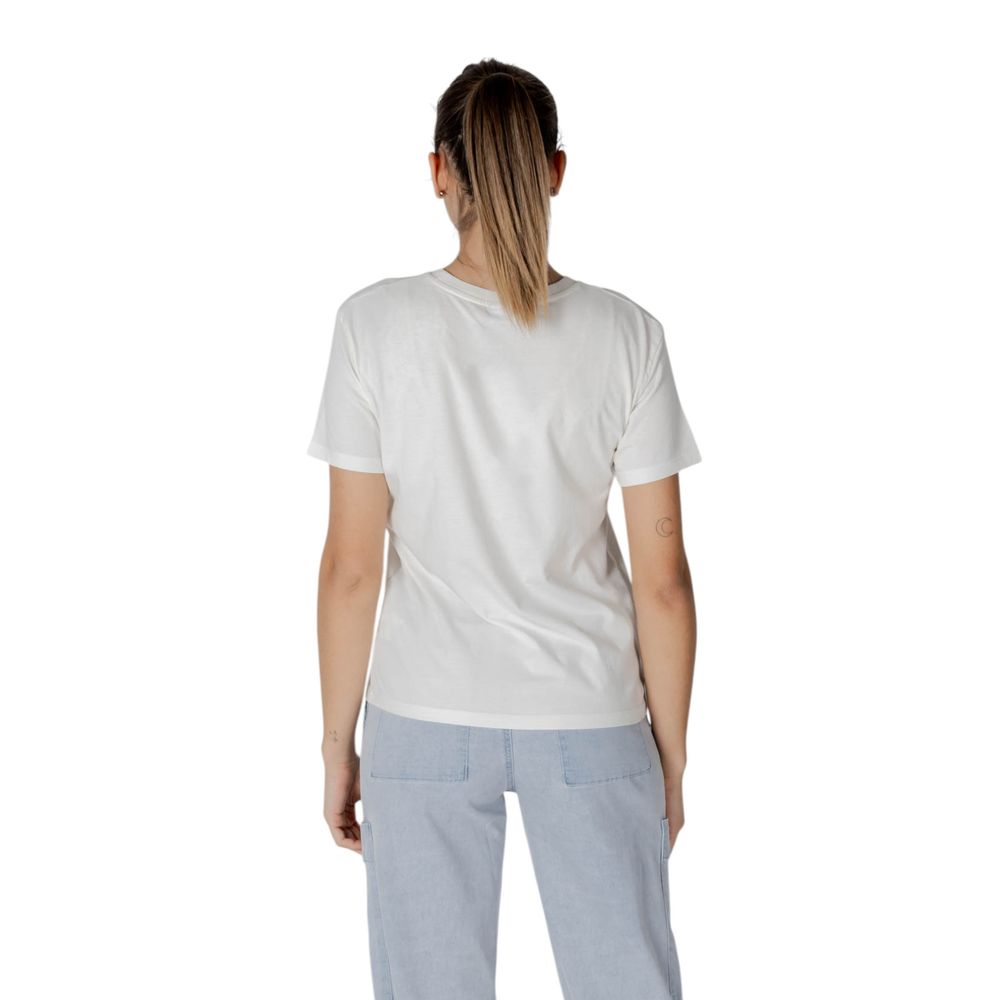 Vit bomulls-T-shirt