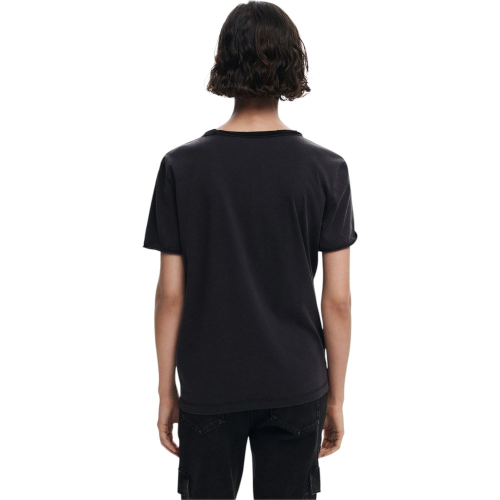 Svart bomulls-T-shirt