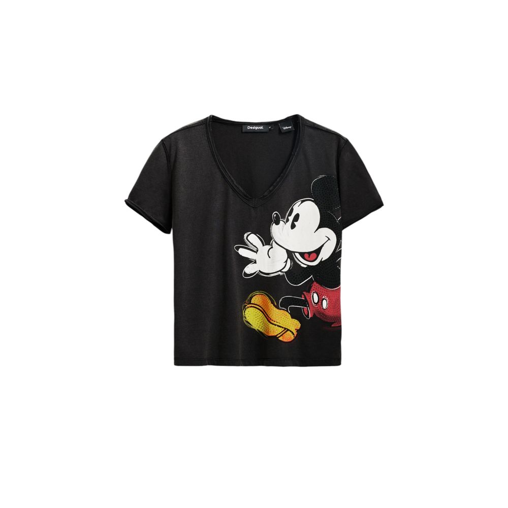 Svart bomulls-T-shirt