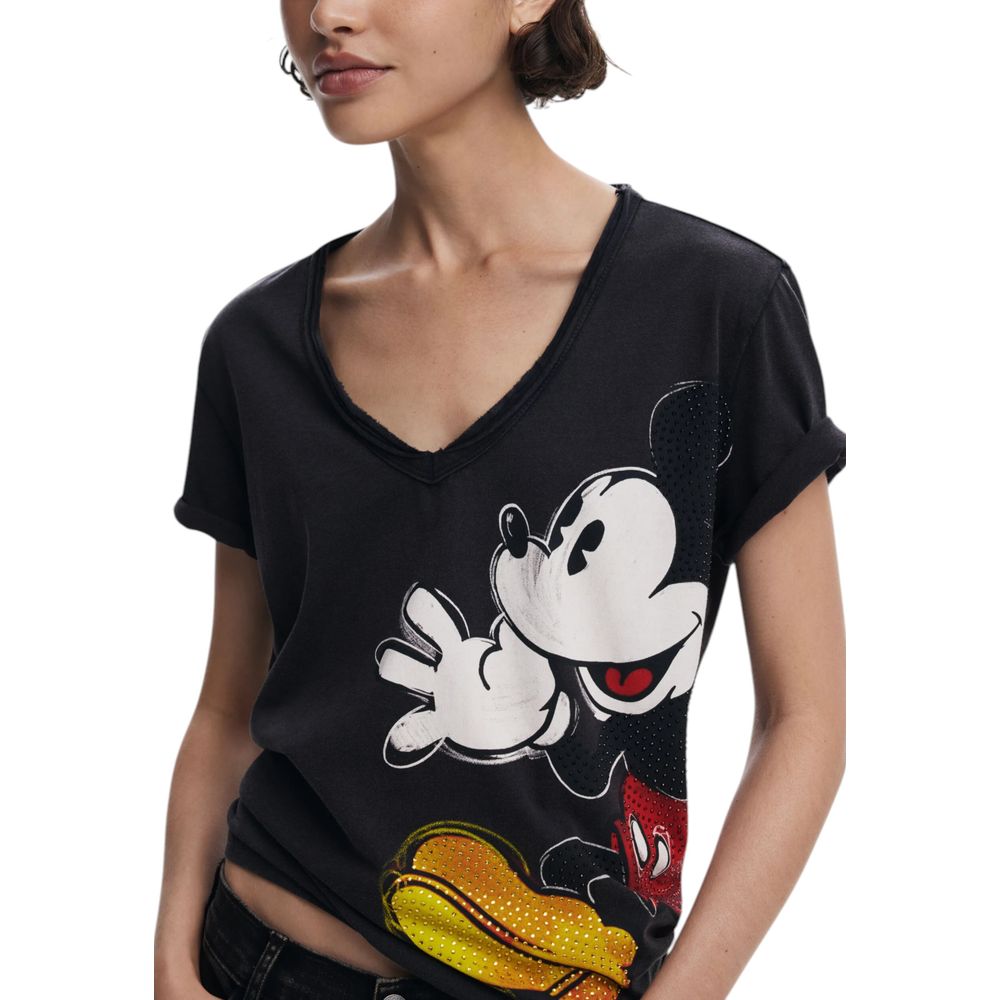 Svart bomulls-T-shirt