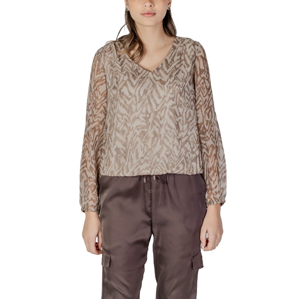 Beige polyesterblus