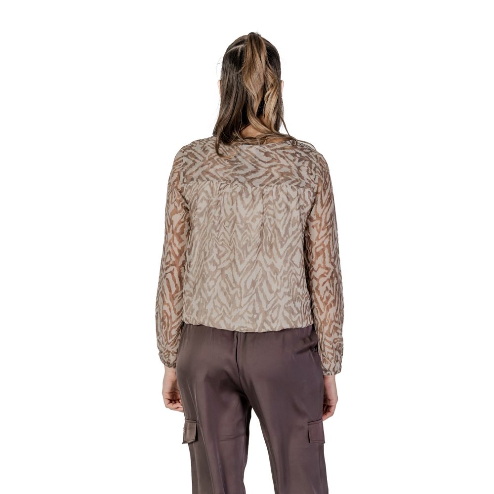 Beige polyesterblus