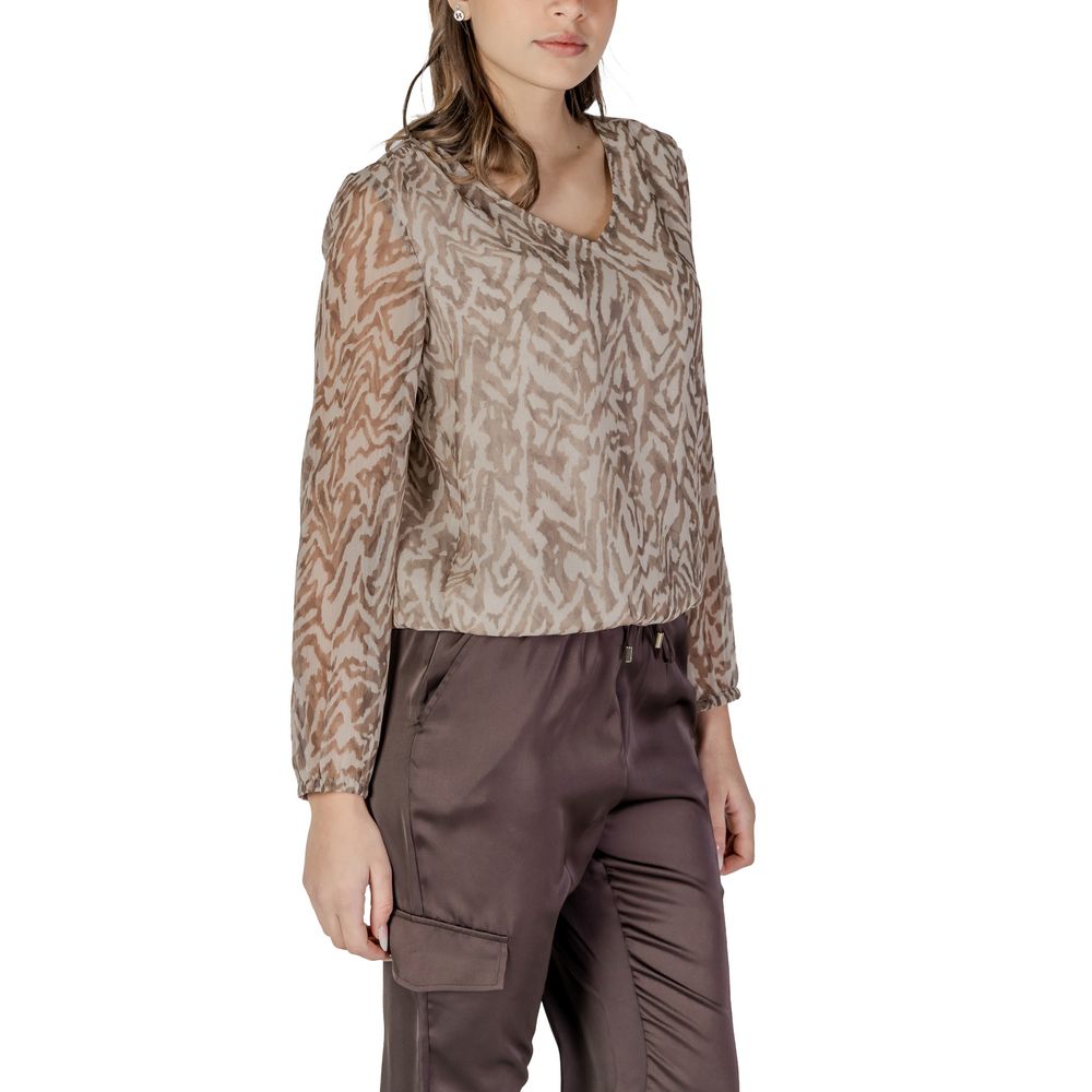 Beige polyesterblus
