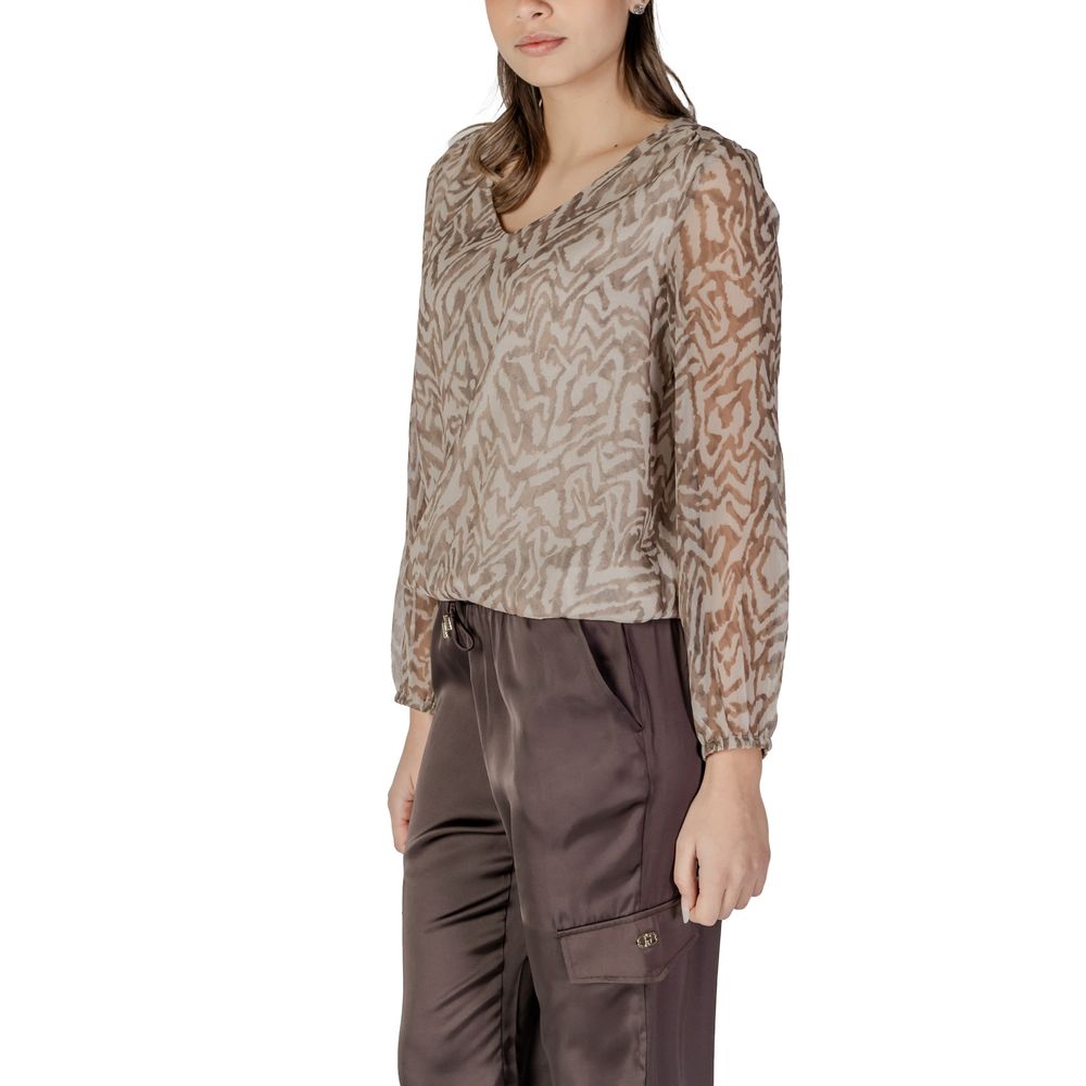 Beige polyesterblus