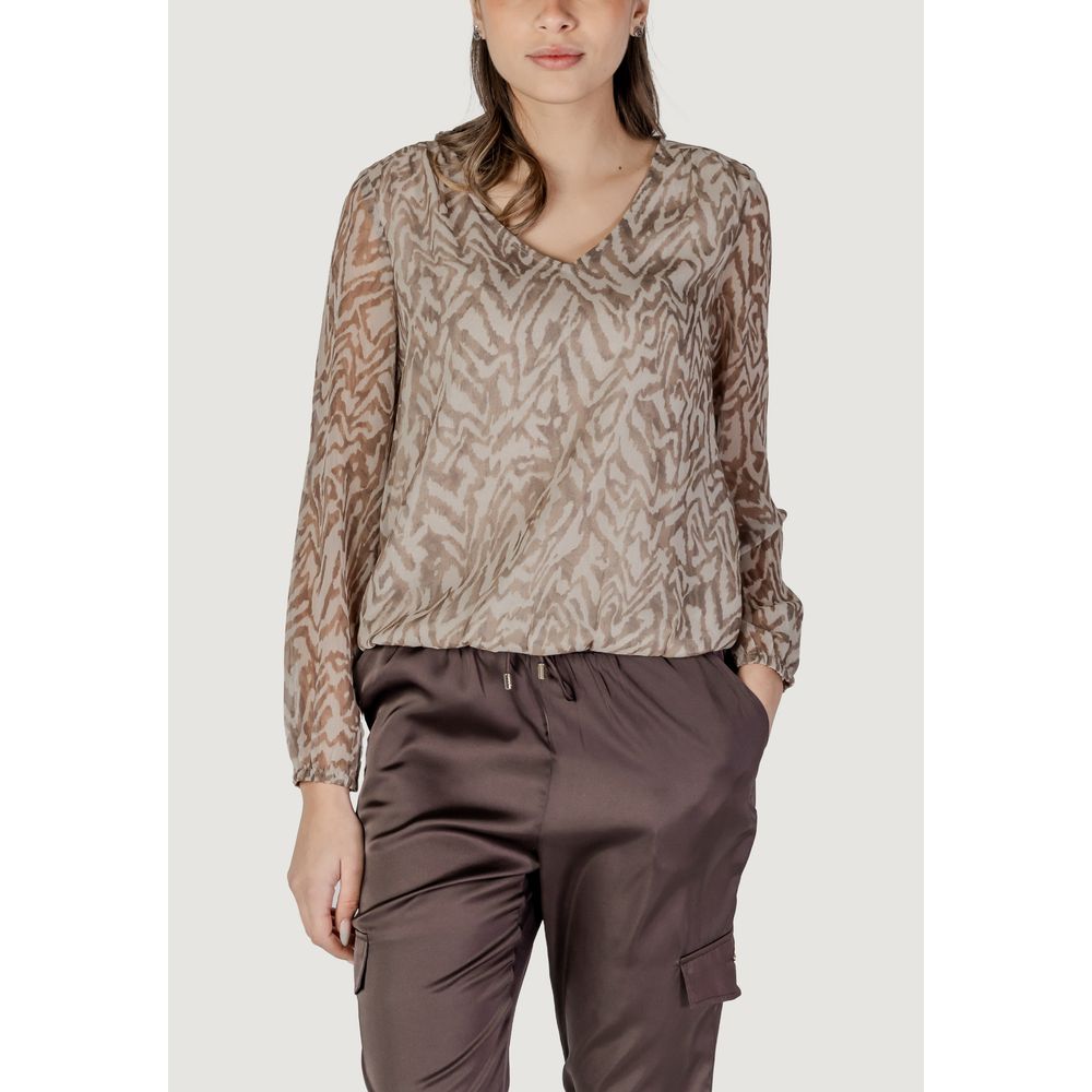 Beige polyesterblus