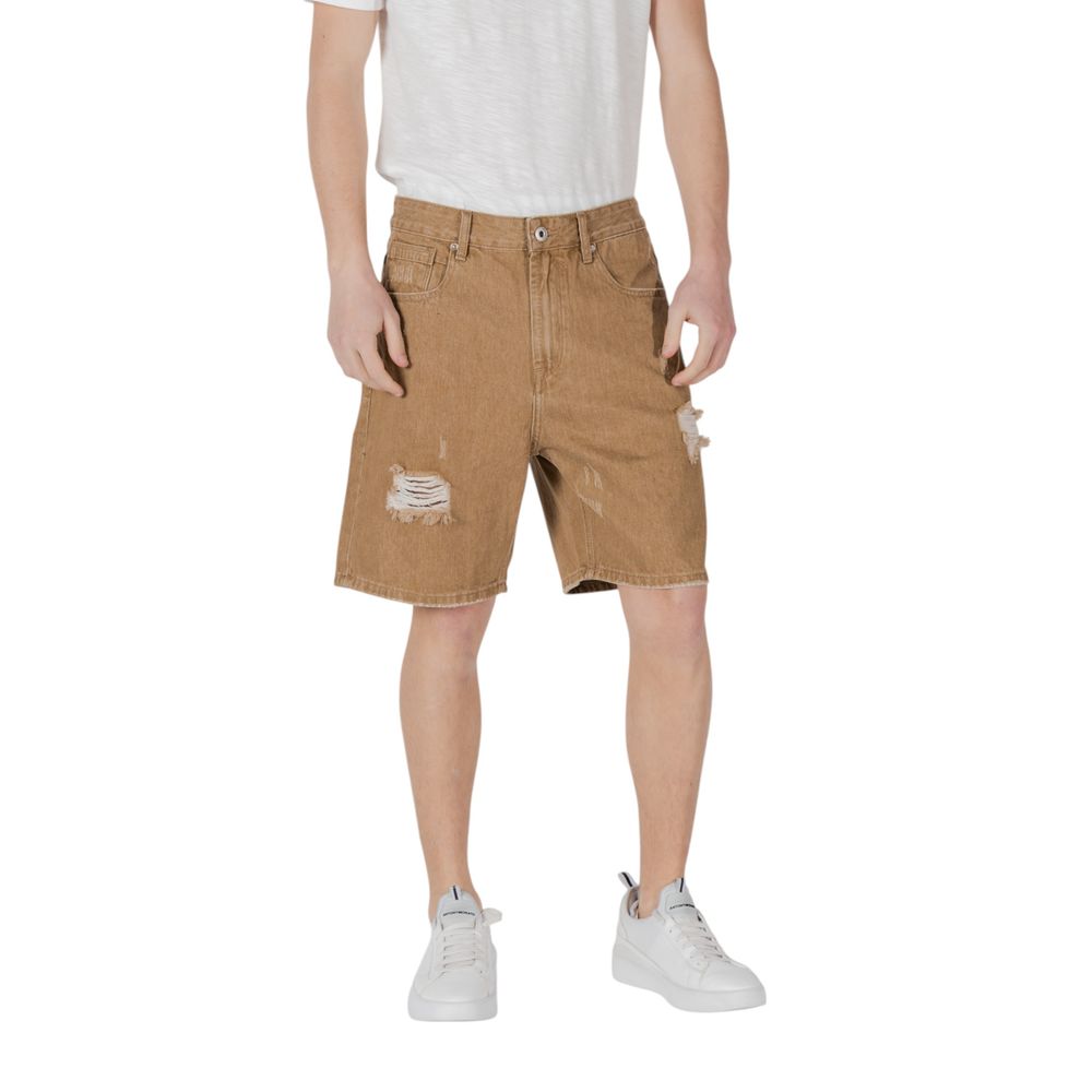 Beige bomullsbermuda
