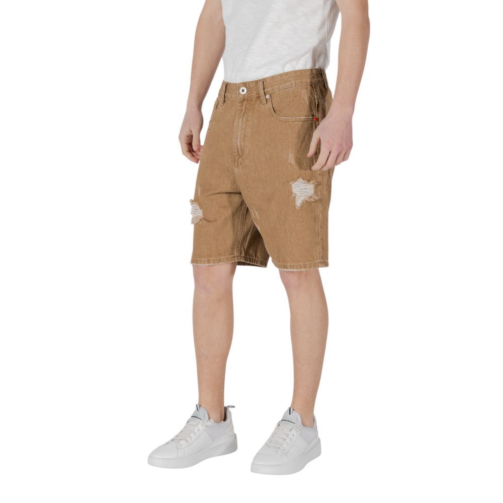 Beige bomullsbermuda