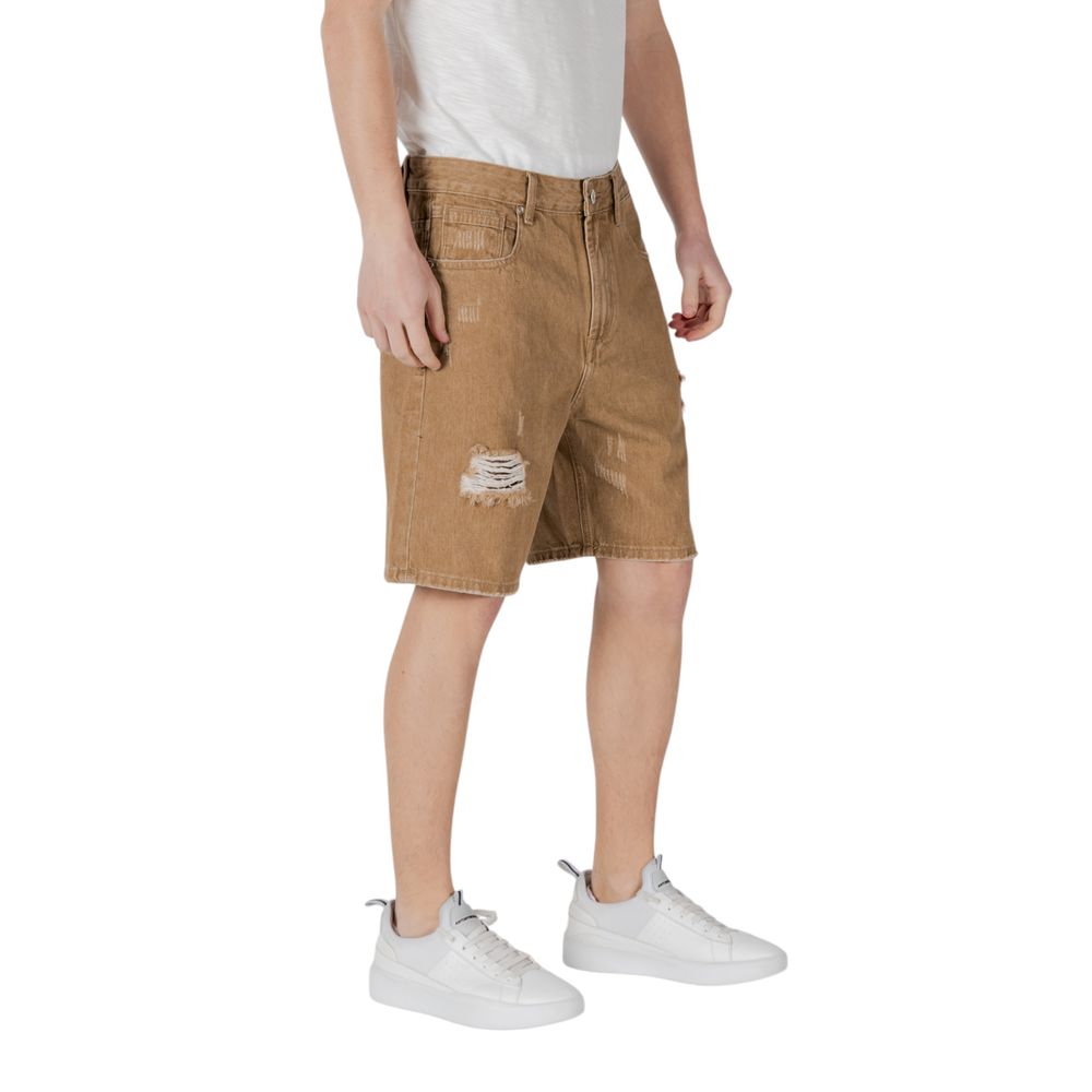 Beige bomullsbermuda