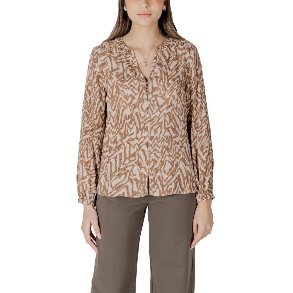 Beige viskosblus