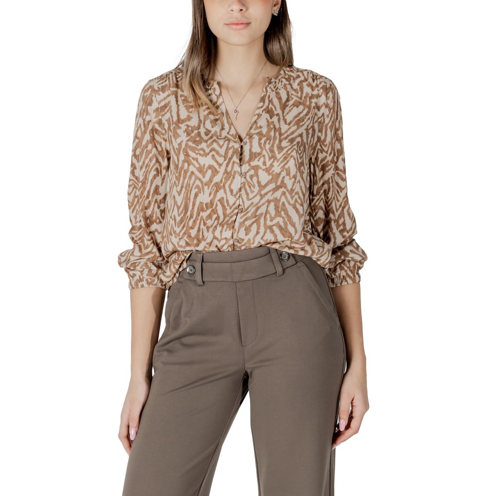 Beige viskosblus