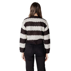 Jacqueline De Yong Black And White Marabou Cardigan