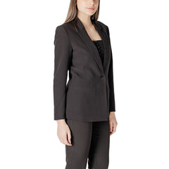 ICHI Black Polyester Blazer