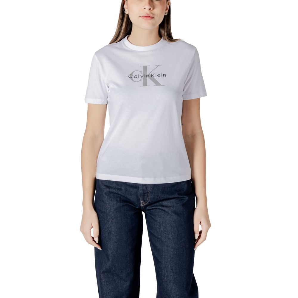 Vit bomulls-T-shirt