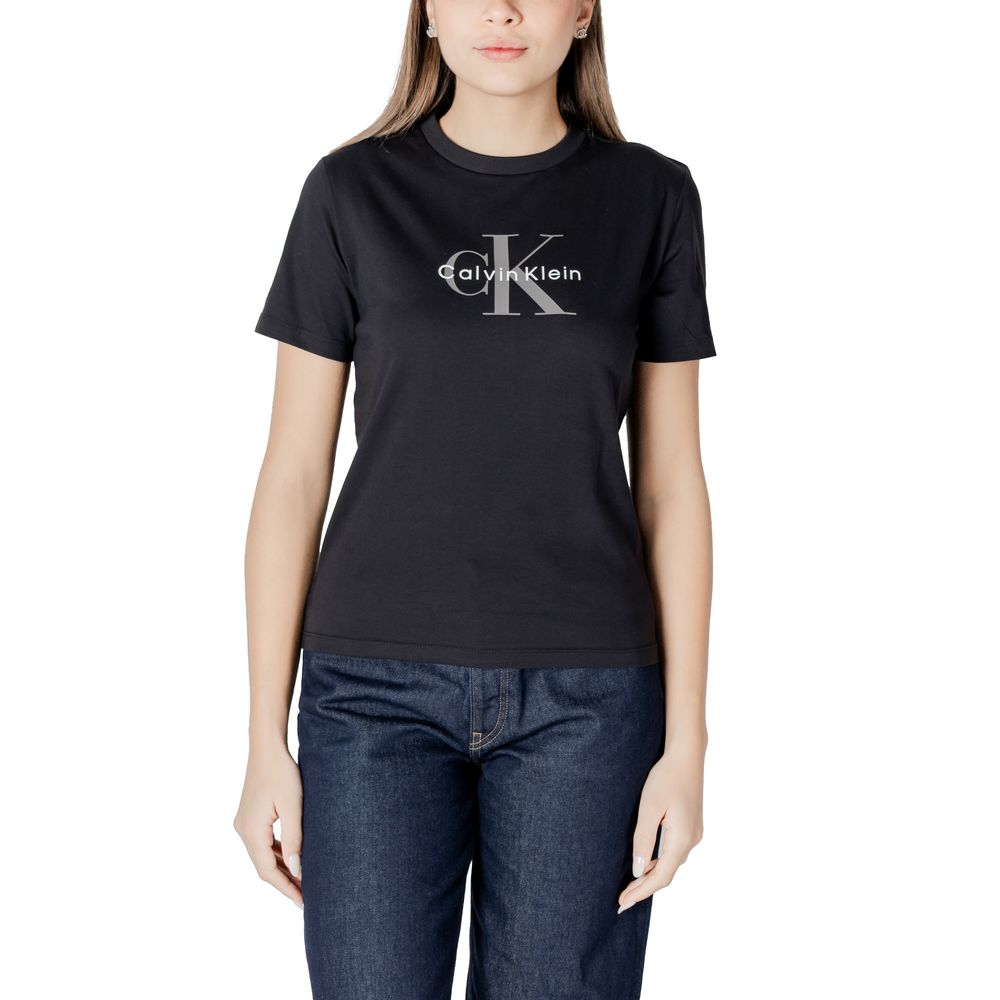 Svart bomulls-T-shirt