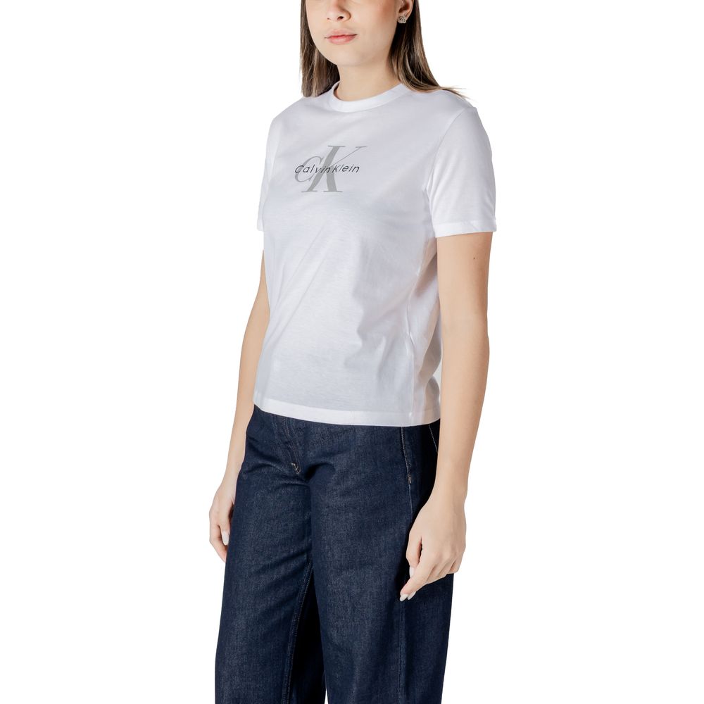 Vit bomulls-T-shirt