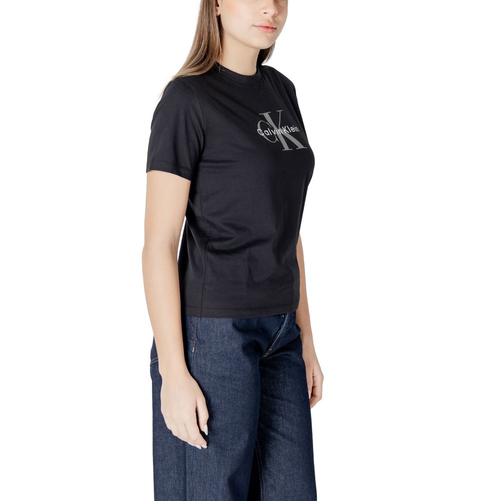 Svart bomulls-T-shirt