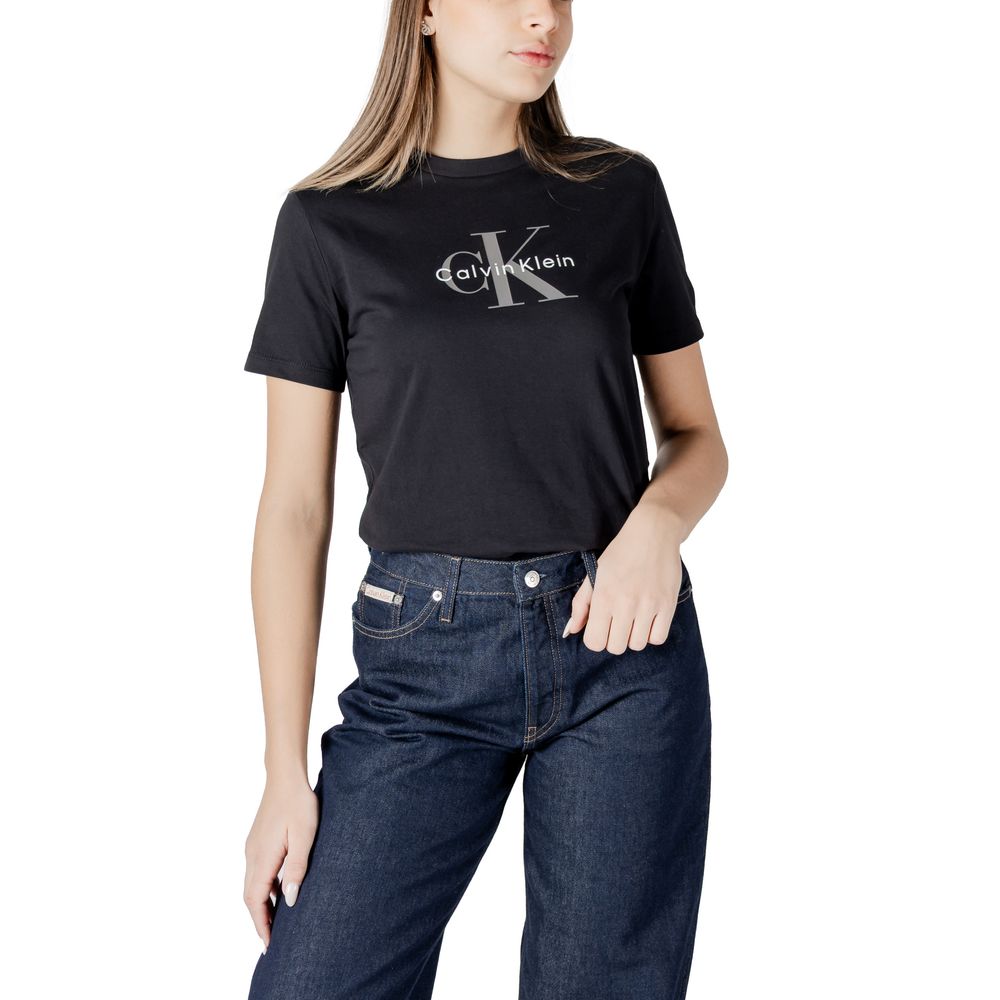 Svart bomulls-T-shirt