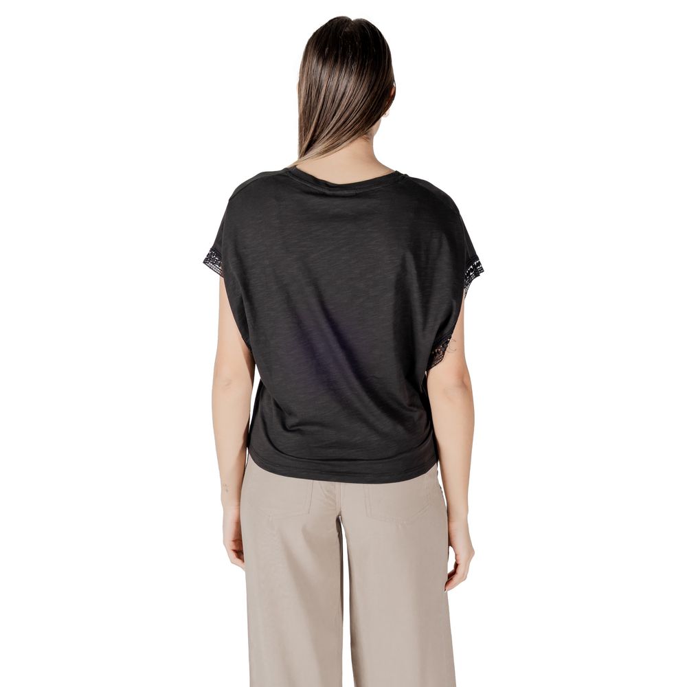 Svart bomulls-T-shirt