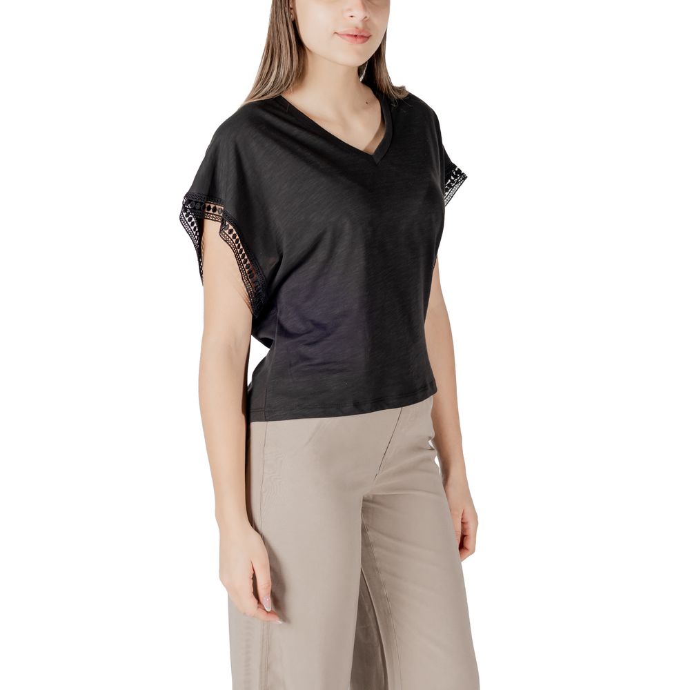 Svart bomulls-T-shirt