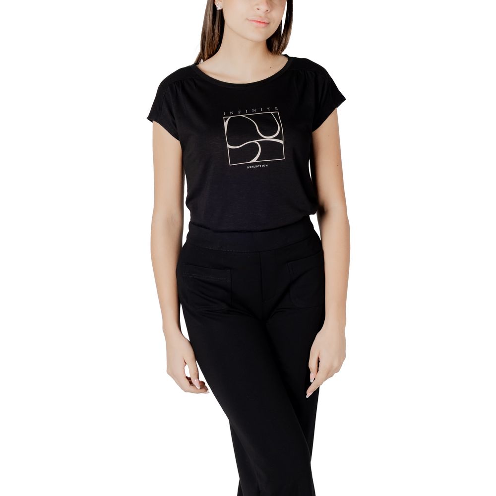 Svart bomulls-T-shirt