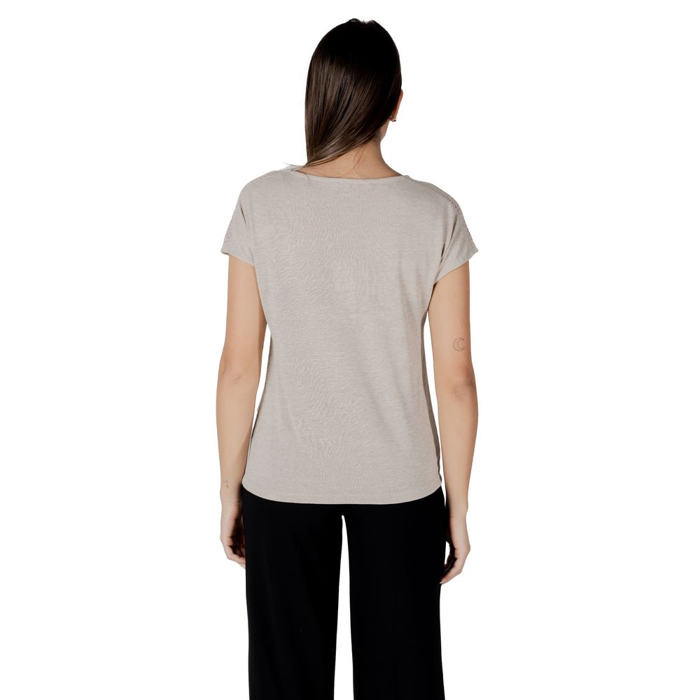 Beige polyester-T-skjorte