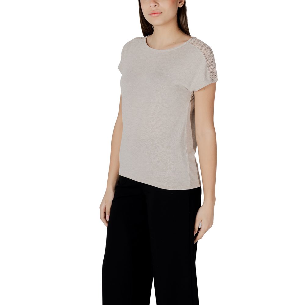 Beige polyester-T-skjorte