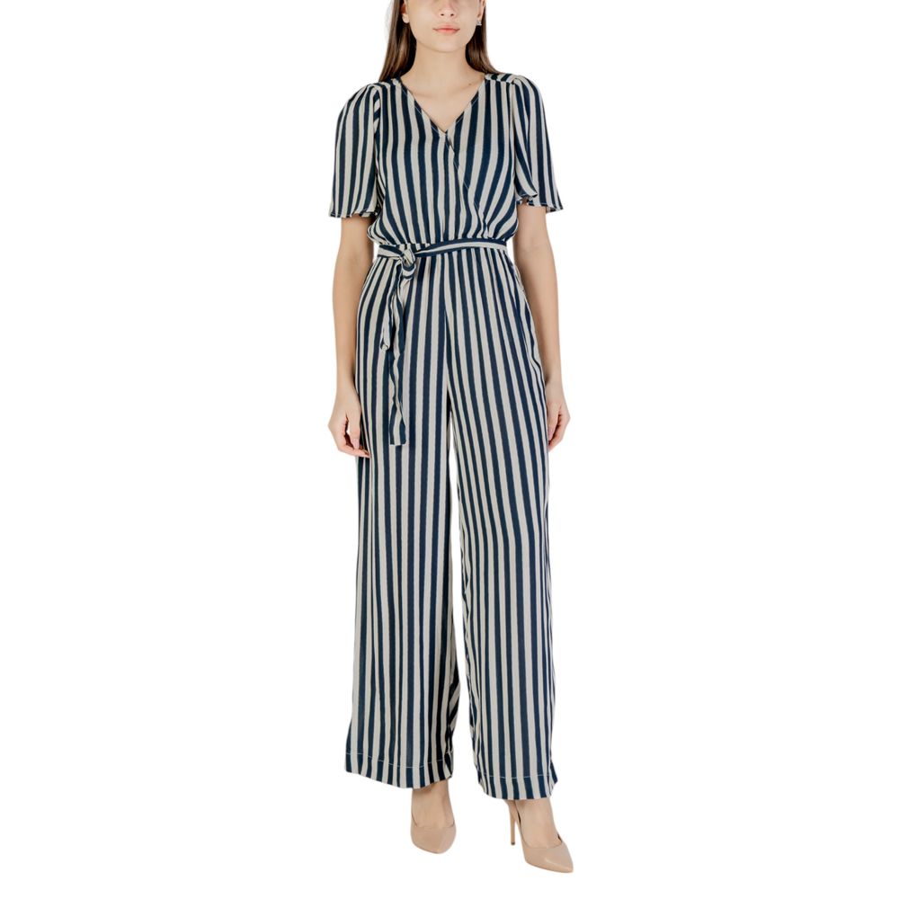 Blå viskosjumpsuit