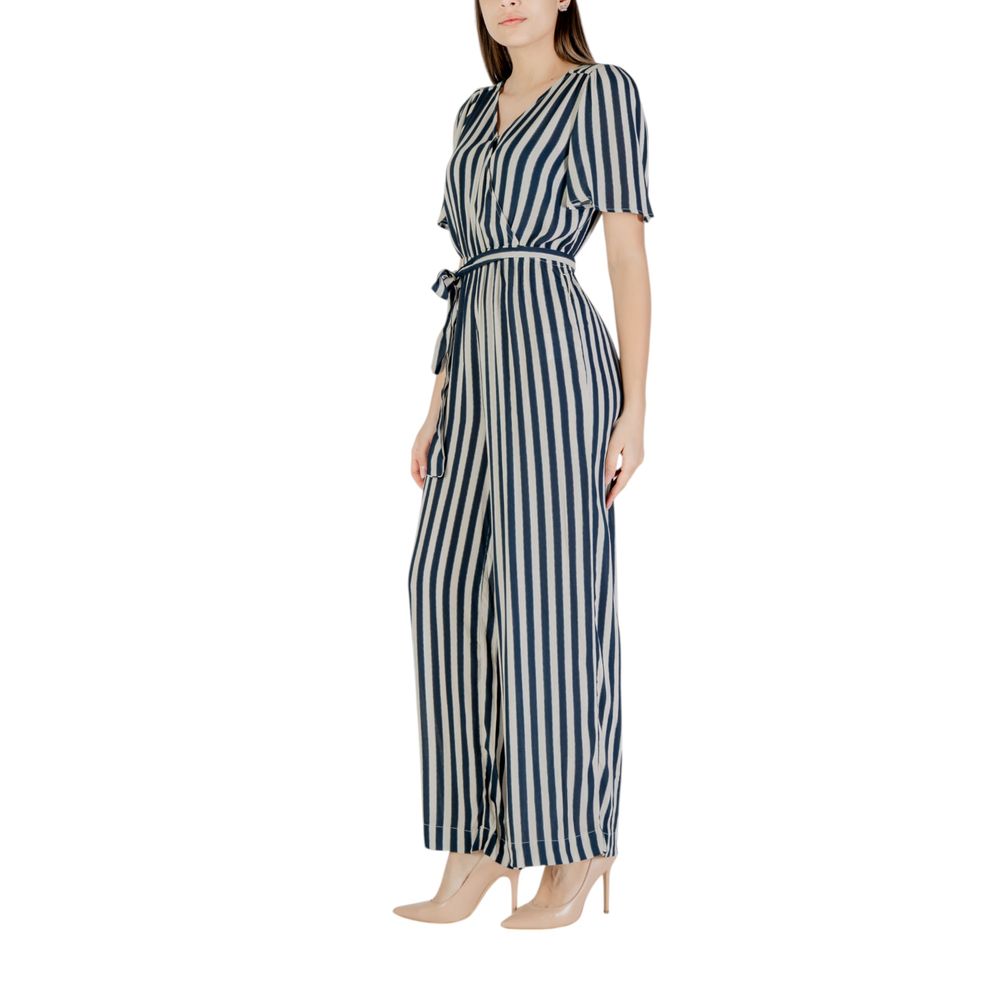 Blå viskosjumpsuit