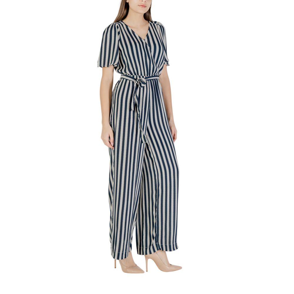 Blå viskosjumpsuit