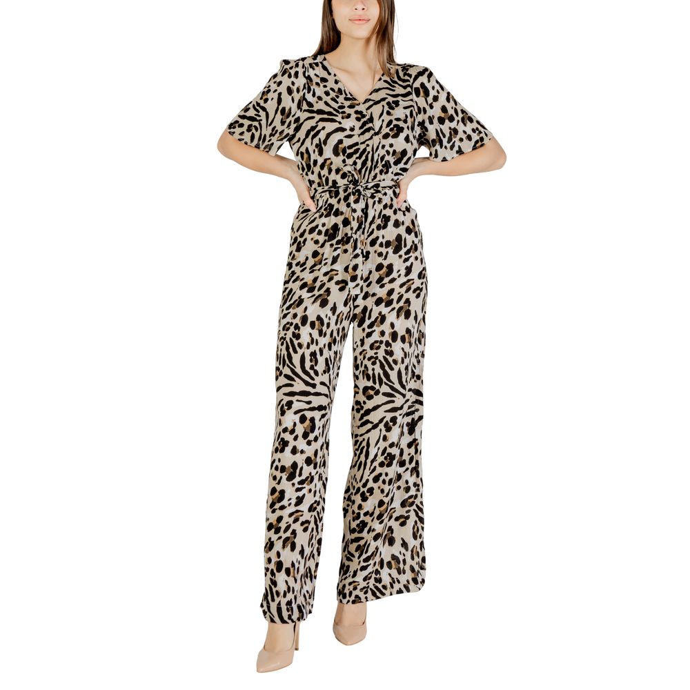 Beige viskosjumpsuit