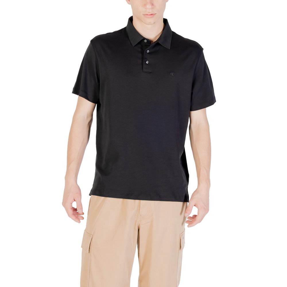 Black Cotton Polo Shirt