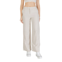Only Beige Viscose Casual Pants