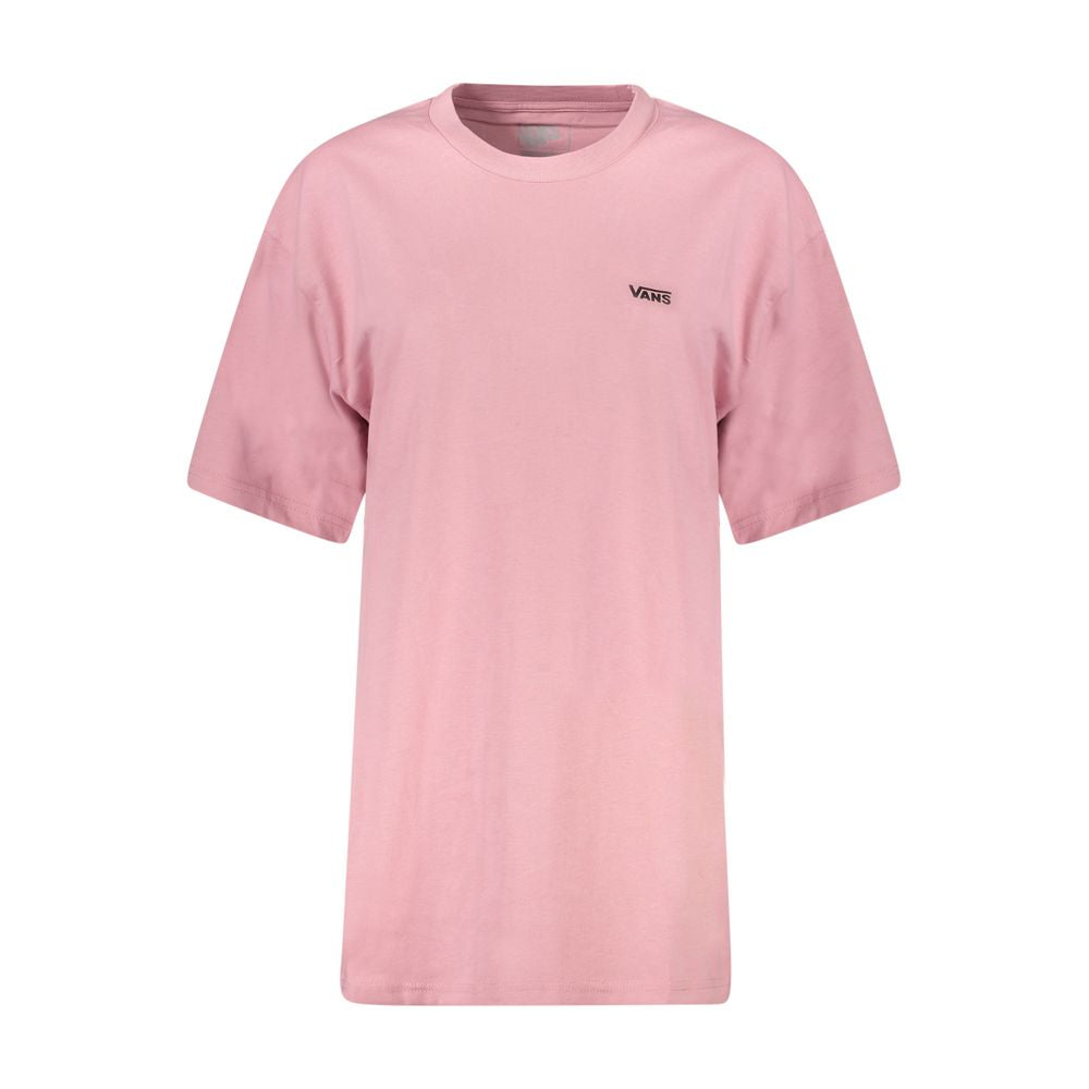Rosa bomulls-T-skjorte for kvinner