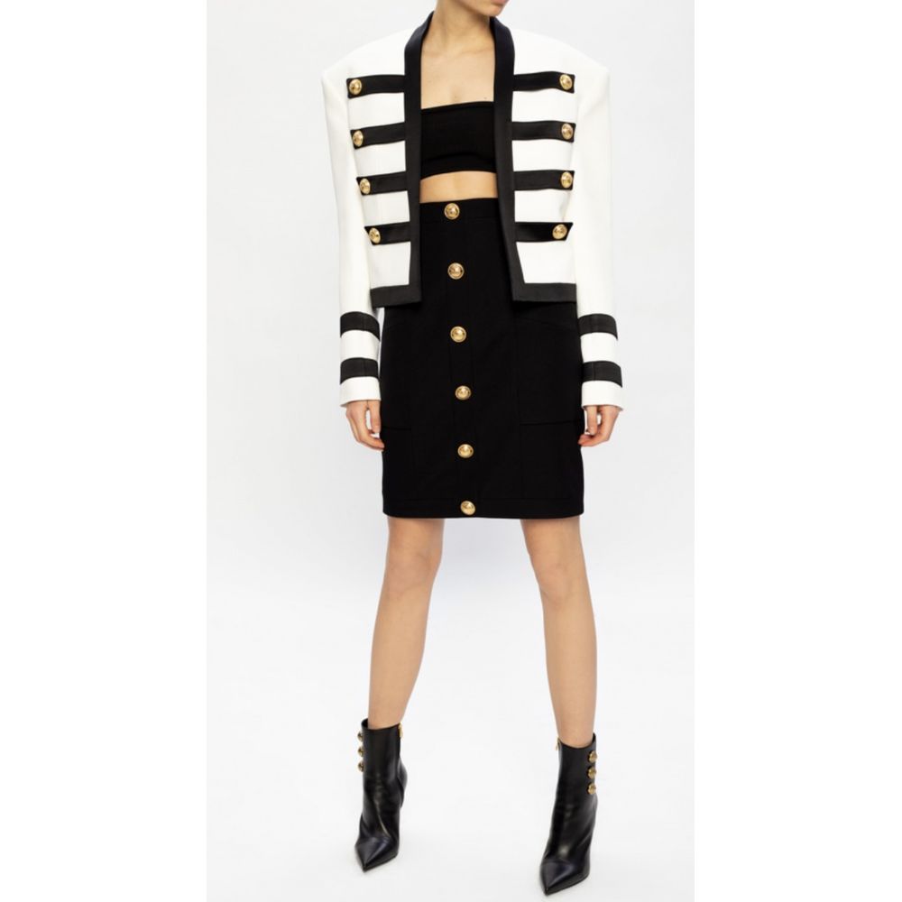 Balmain White Viscose Women Blazer
