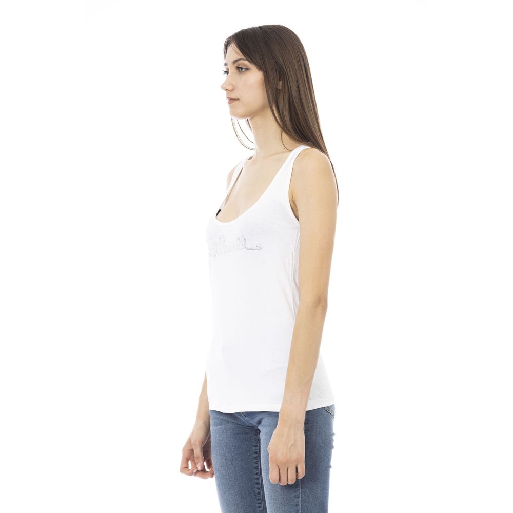 Hvit viskose-tanktopp