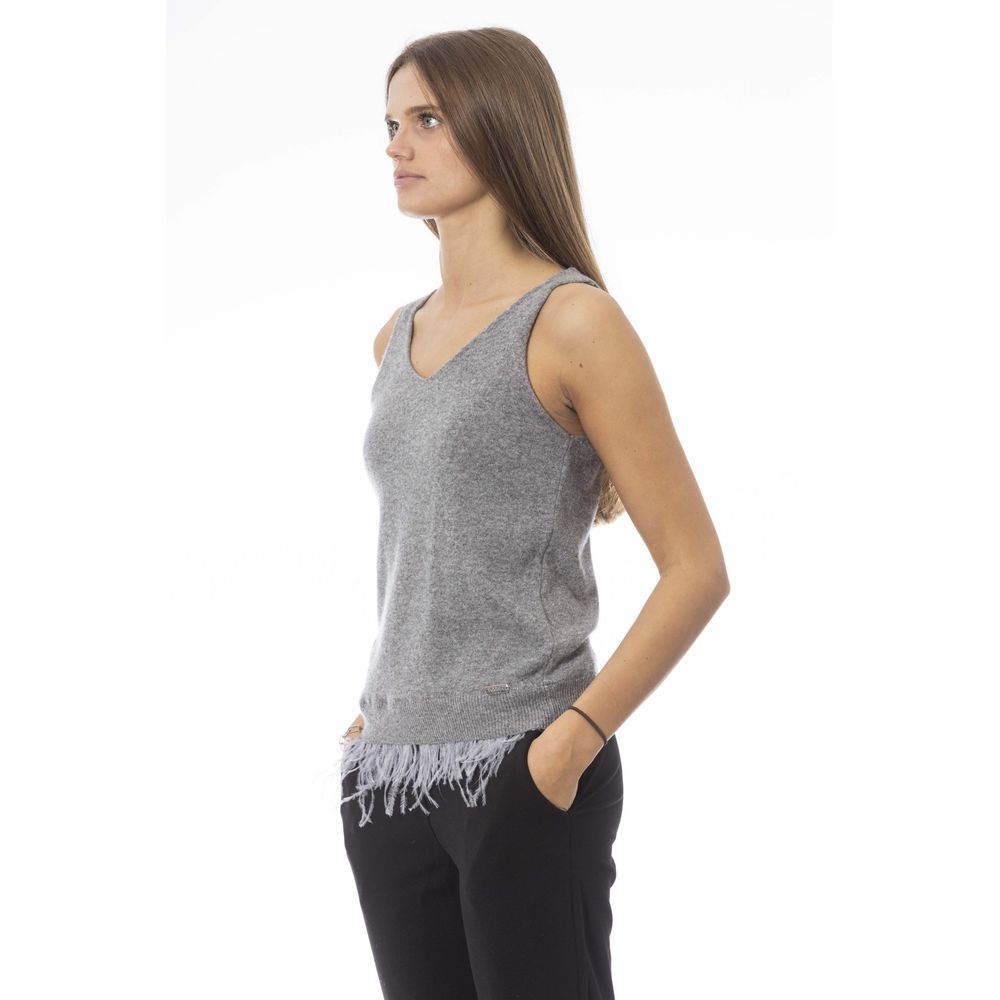 Grå ull-tanktopp