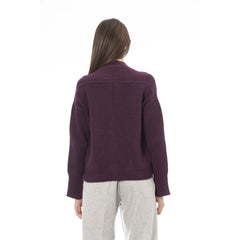 Alpha Studio Burgundy Merino Wool Women Cardigan