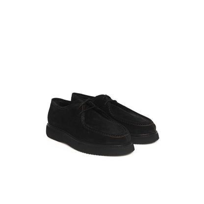 Cerruti 1881 Black Calfskin Men Derby Shoe