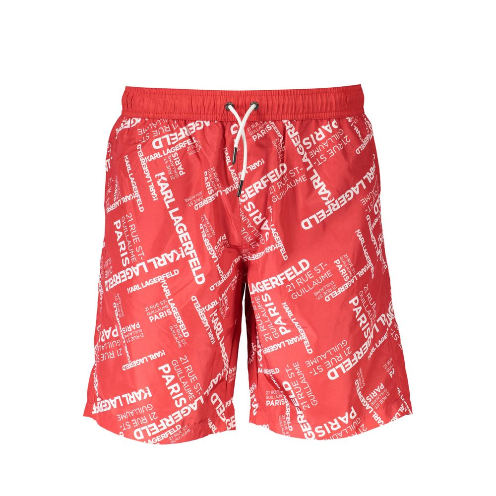 Röda badkläder i polyester